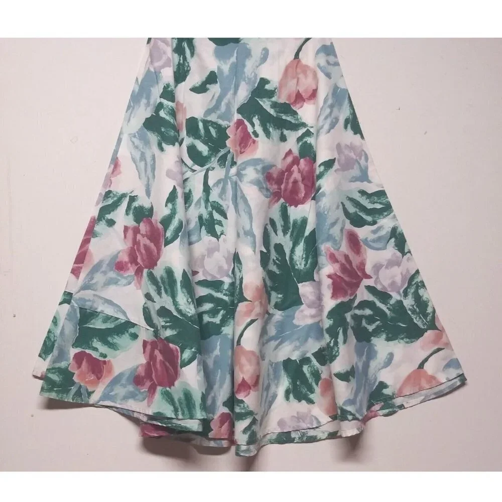 Vintage Round Floral Cotton Fabric Tablecloth 68